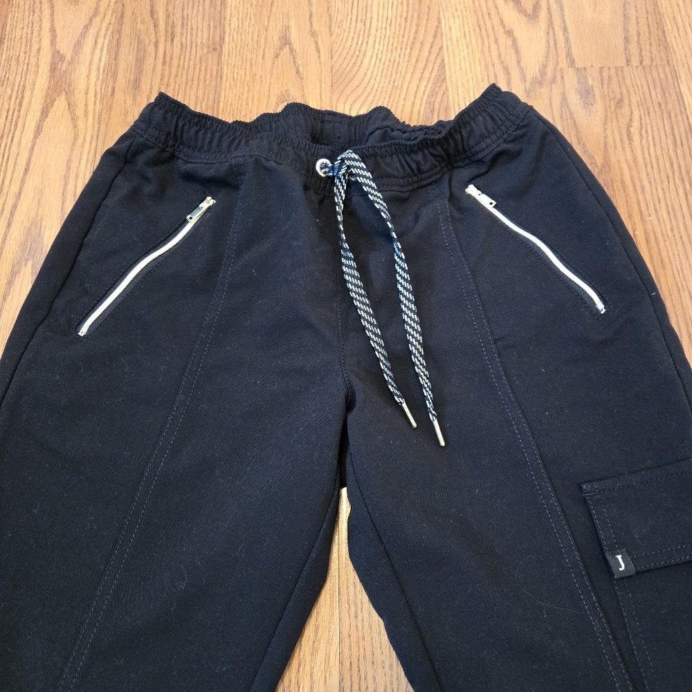 Jaanuu Black Scrub Pants Joggers Gold Zip Pockets Esthetician Nurse Scrubs XS - Picture 6 of 12